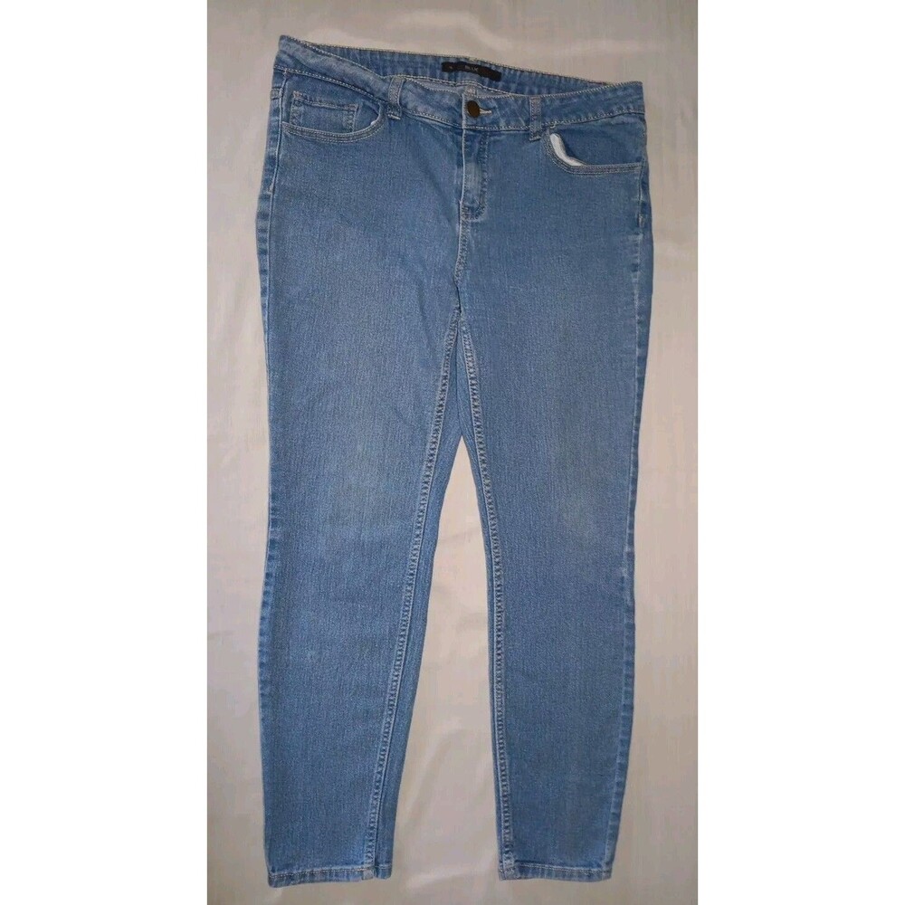 Red Blue Denim Stretchy Jeans  Size 13 80% Cotton 19% Polyester 1% Spandex